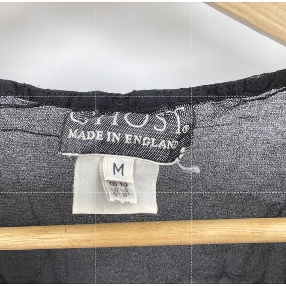 Vintage Ghost Made in England Sheer Slinky Tank Black Size Medium - Picture 3 of 4